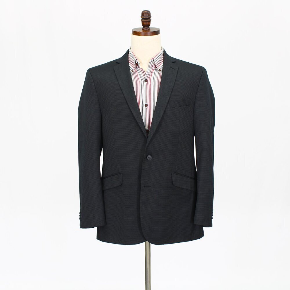 Kenneth Cole 42R Gray Solid 2-Button Sport Coat Blazer Jacket P375